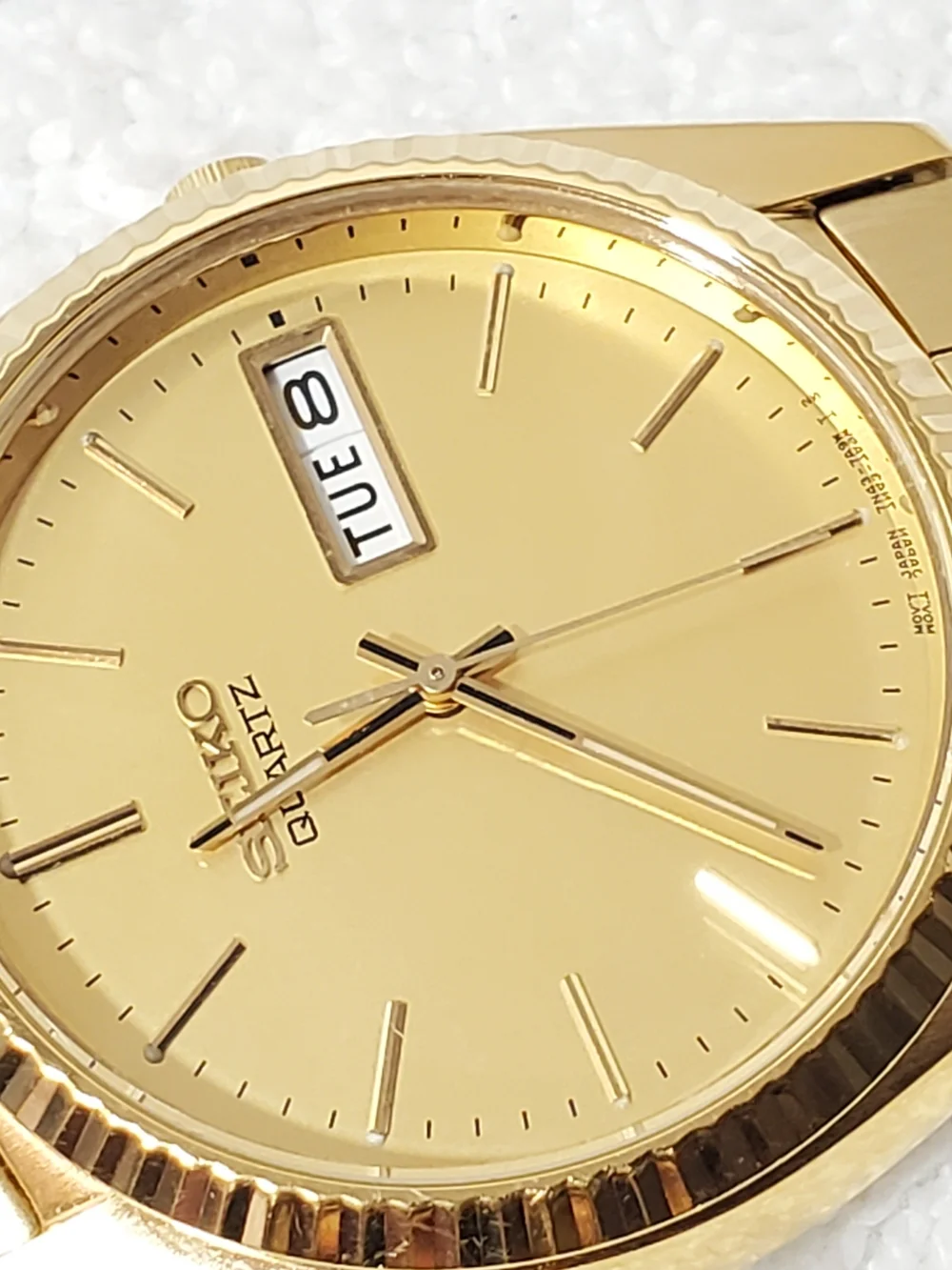 Vintage Seiko Men's Presidential Quartz Watch Gold Tone Day Date Watch One Jewel